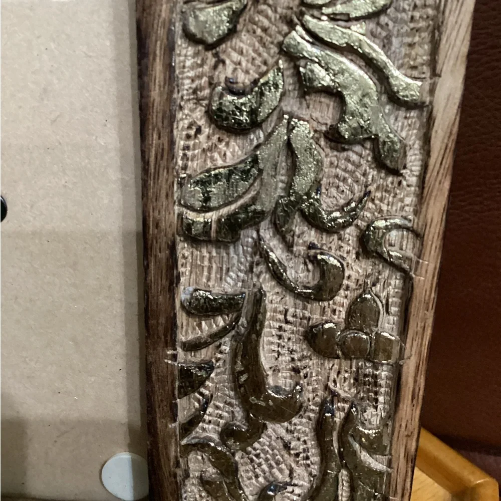 Carved Wood Ornate Gold and Brown Photo Frame